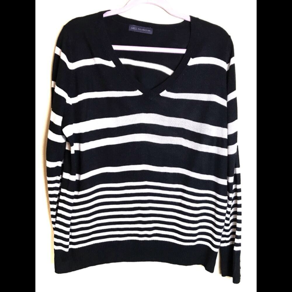 M&S COLLECTION Striped V-Neck Sweater